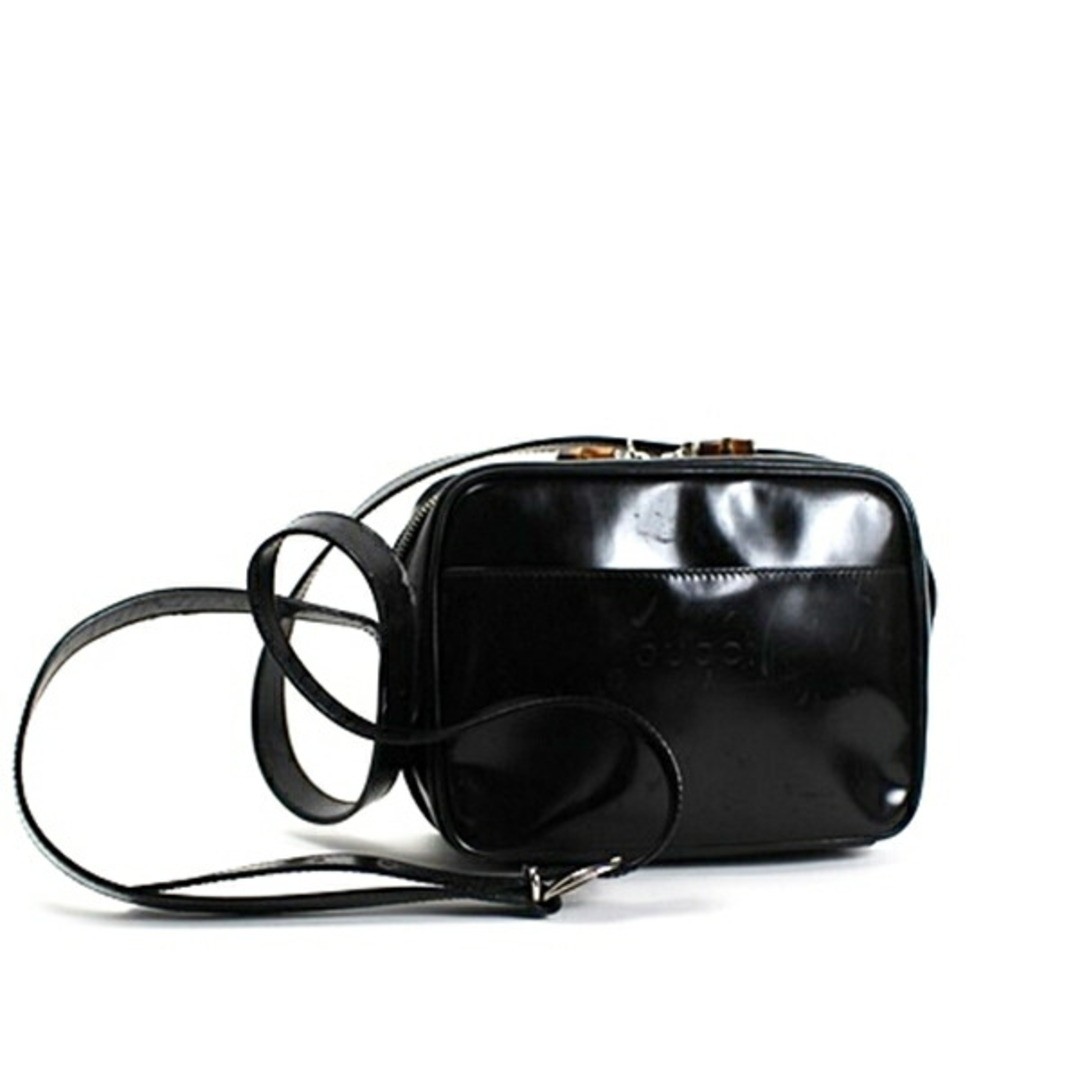 Gucci black leather crossbody shoulder bag with zipper used AB rank 001 1705 1668