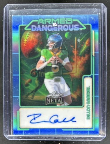 2026 Leaf Metal Dillon Gabriel Armed and Dangerous Space Auto Platinum Blue #/8