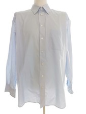 Cotton Dress Shirt Melka Light Blue US 14 Twill Long Sleeve Business Non-Iron