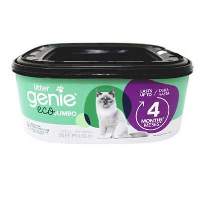 Litter Genie Cat Litter Disposal System, Eco Jumbo Compostable film, Lasts up to
