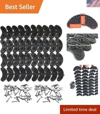 40 Pcs Shoe Heel Repair Plates Rubber Heel Taps Sole Repair Pads with Nails Blac