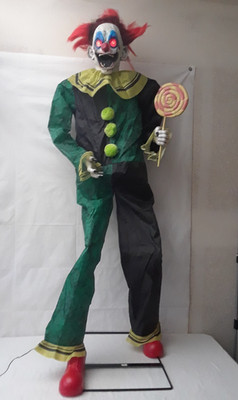 6 Ft Light-Up Multicolor Clown Animated Halloween Carnival Circus Haunted House