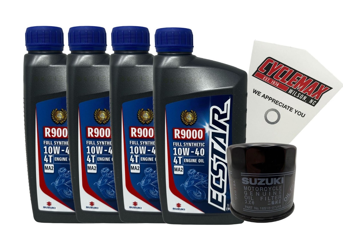 OEM 2001-2021 Suzuki GSX-R1000 10w40 Full Synthetic Oil Change Kit