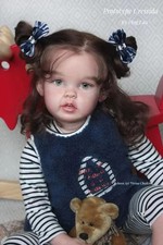 30" Toddler Girl Reborn Baby Doll Rooted Hair Soft Vinyl Assembled Handmade Gift