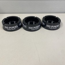 100 Pfeifer Scotch Whisky Melamin Aschenbecher Konvolut X 3 schwarz mit weißem Logo@D