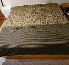 King Heavy Duvet, approx 90"x98", Oriental theme, bed skirt matching