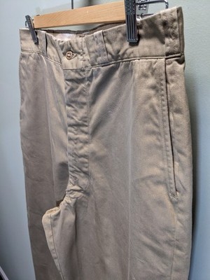 Vintage 60s US Army Military Khaki Chino Trouser Pants 30x29
