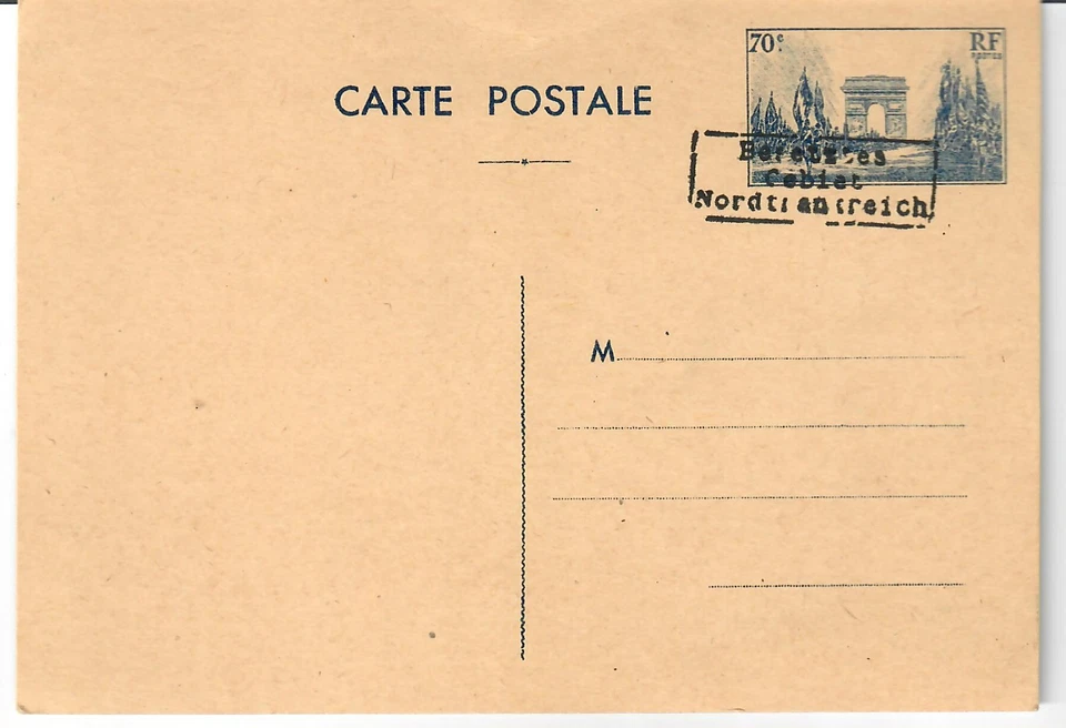COUDEKERQUE OCCUPATION NORDFRANKREICH , surcharge sur entier postal** - Photo 1/1