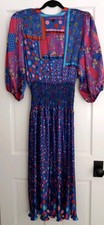 VTG Retro DIANE FREIS Original Dress Womens 1980s Midi SIZE 10-12 Hong Kong
