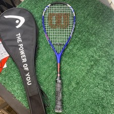 Wilson TI Power Blue / Silver Titanium Squash Racket / Racquet / With Bag
