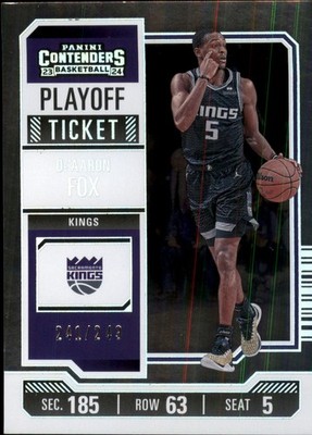 2023-24 Panini Contenders - De'Aaron Fox #40 Playoff Ticket /249