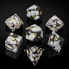 UDIXI Gemstone Dice Set DND, 7PCS Natural Snowflake Stone D&D Dice Set with L...