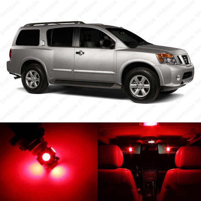19 x Red LED Interior Light Package For 2005 2017 Nissan Armada + PRY