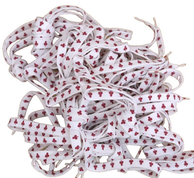 CHEX Schnürsenkel 10 x Paar 110 cm 43'' flach gewebt weiß rot Schläger Sport Sneaker Schuh