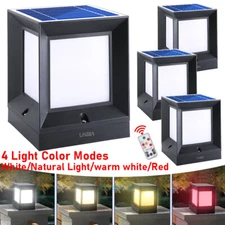 Luces solares de poste para exteriores: paquete de 1/2/4, 4modos de color de luz