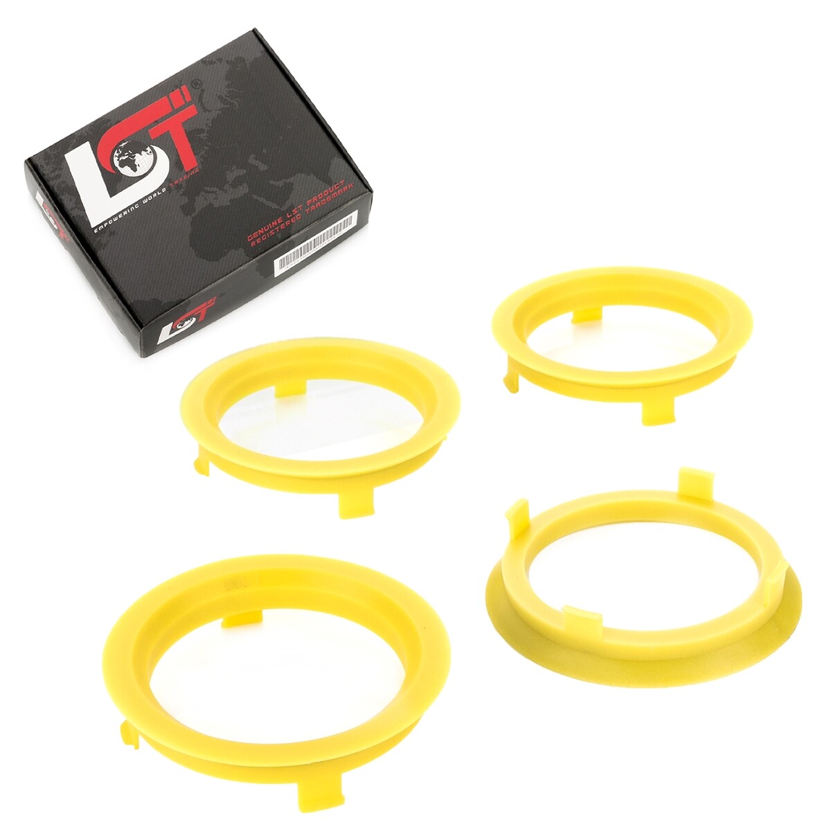 4x Centering Ring Spacer Yellow Alloy Wheels Ø 60,1 - 71,6 MM for W Lupo Passat