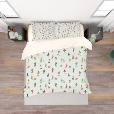 3D Winter Leisure Sports Pattern Quilt Cover Set Bedding Sets Pillowcases Queen