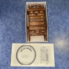 1980’s shackman  1760 Wood Armoire Highboy Miniature Dollhouse Furniture Gothic
