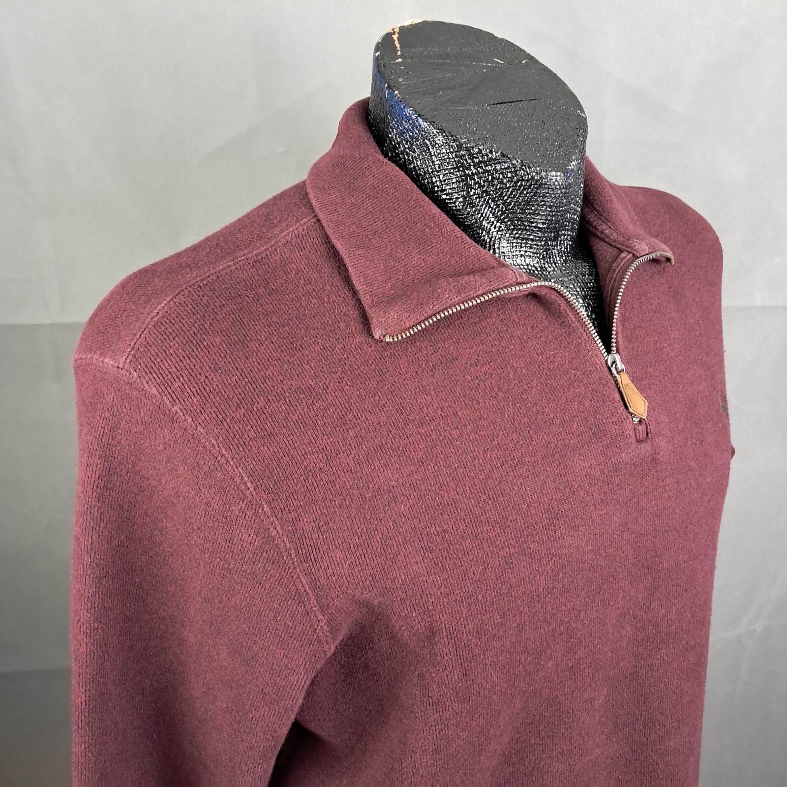 Polo Ralph Lauren Performance Sweater Size Large Men Burgundy 1/4 Zip Pullover image 6