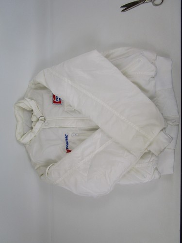 Vintage 80s Swingster Pepsi Cola Pontiac Mens White Bomber Jacket L Quilt Lined - Picture 8 of 18
