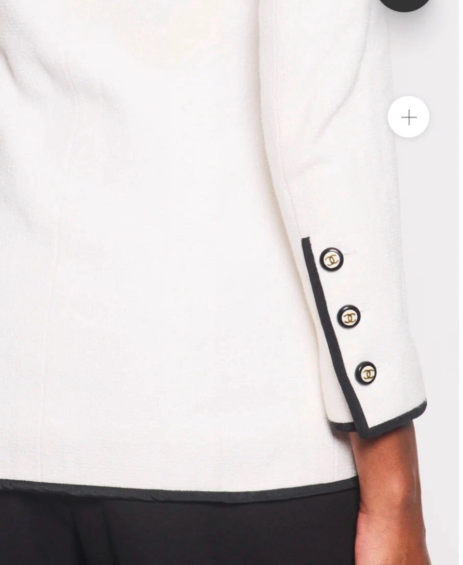 Blazer bianco doppiopetto Chanel 95 P taglia 36