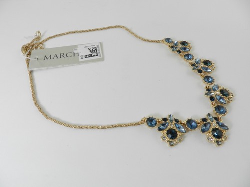 Marchesa Gold-Tone Color Stone Cluster Statement Necklace, 16" + 3" extender - Picture 2 of 4