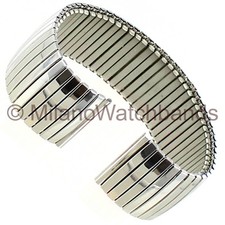 20 mm Hirsch Twist-O-Flex Stainless Steel Silver Tone Mens Watch Band 883