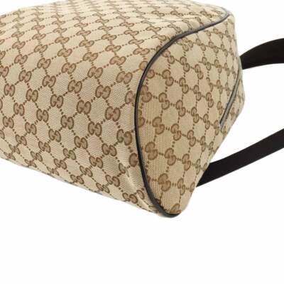 GUCCI GG Canvas Backpack Leather Beige Brown 449906 Purse