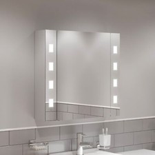 Bathroom Mirror LED Illuminated Modern Rectangular Wall Mounted Mains Powered
