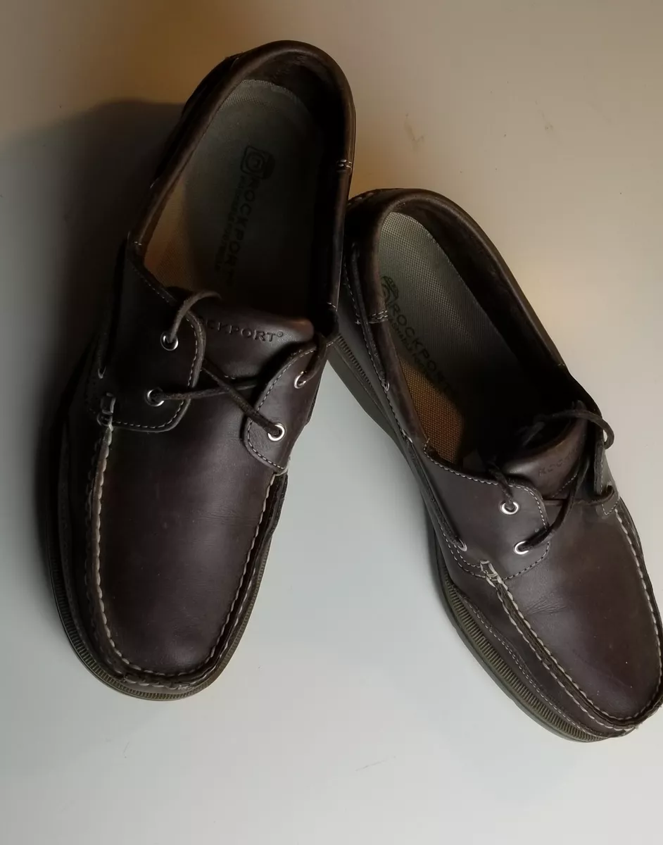 ROCKPORT Brown Leather Topsider Boat Shoes Mens 13M