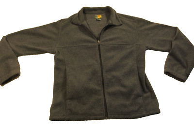 adult small bass pro shops gray full zip fleece jacket with waist draw