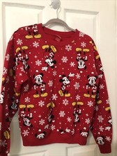 Disney Mickey Mouse Red Christmas Sweatshirt Women s Size S