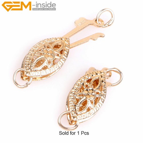 14K Gold Filled Fish Flower Filigree Clasps For Pearl Necklace Bracelet Closure - Picture 13 of 24