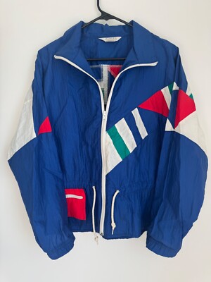 VTG Duffel by JMA Jacket Windbreaker Size S Blue Zip Up