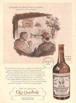 Vintage 1947 Old Overholt Whiskey Original Print Ad 20x29cm NYM 22247