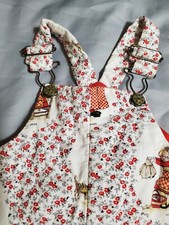 Holly Hobbie Quilted Bib Overalls 3T Heir Craft by Freitag Vintage 1970s Red