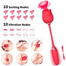 Rose Flower Suction Vibrator G-Spot Clitoral Stimulator Women Oral Sucking Toy