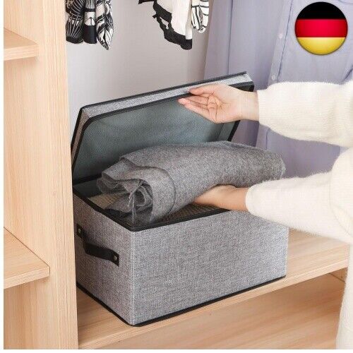 1 Pack Aufbewahrungsbox mit Deckel, faltbare Stoffbox mit Griff, verwendet für - Bild 2 von 7