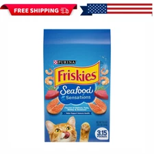 Friskies Dry Cat Food, Seafood Sensations, 3.15 lb. Bag, 1 Pack - Free Shipping