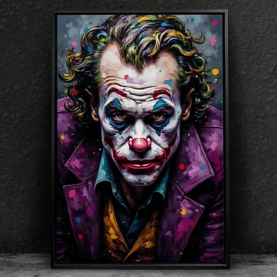   Wandbild, Bunt Joker Batman Abstrakte Kunst, Leinwand, Acrylglas, Poster Bild