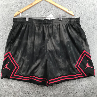 Jordan Heritage Diamond Shorts Black Red BRED Plus Size 1X DM5262