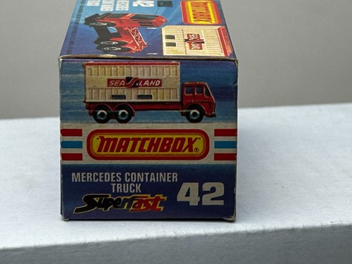 Matchbox Superfast No. 42 Mercedes Container Truck with Original Box, Nice - Picture 7 of 17