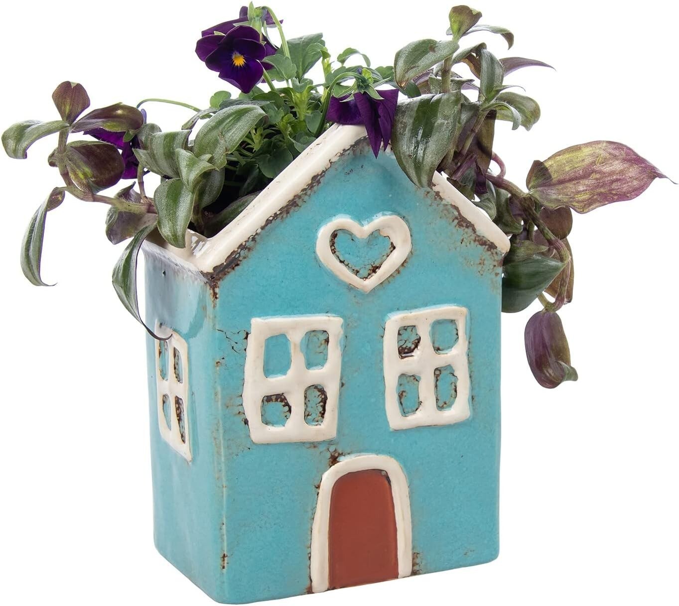 Village Pottery Stoneware House Planter Small Plants Succulents Herbs Windowsill
