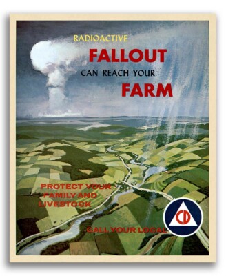 1960 Radioactive Fallout - Vintage Style Civil Defense Poster - 20x24