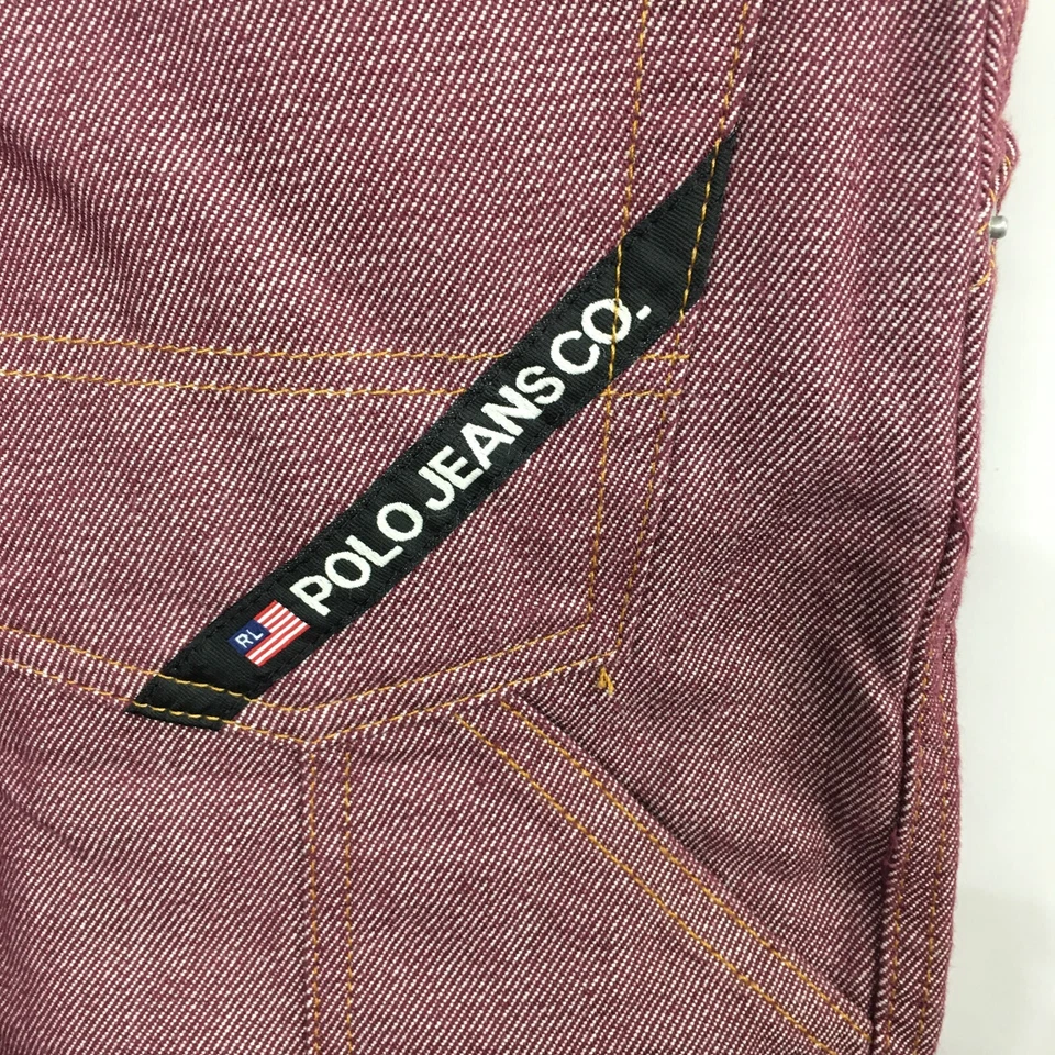 Pantalones Cortos De Colección Polo Jeans Denim Para Hombre Talla 31 Rojo Denim Carpintero Pantalones Cortos Calce Suelto Foto 4 de 4