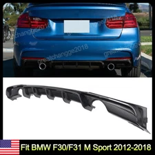 Rear Diffuser Bumper Lip Spoiler For 12-2018 BMW F30 M-Sport Carbon-Fiber Style