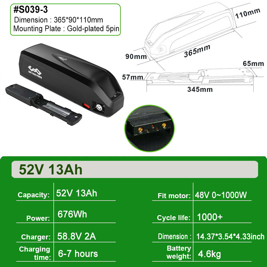 Unit Pack Power 48v 13Ah Hailong Battery