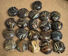 20mm Porcelain Ceramic Beads Flat Puffed Jewelry DIY Crafts Boho 21 Pieces