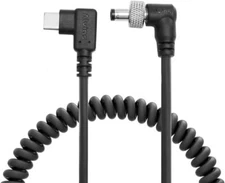 PD USB-C Type-C to DC 12V Coiled Power Cable for Blackmagic Video Assist Atomos