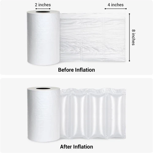 1640ft x 4" x 8" Air Cushion Machine Film Bubble Pillow Packaging Filling Bags - Picture 5 of 7